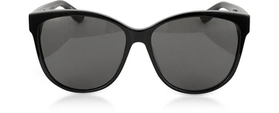 Saint Laurent Sl M23/k Oval Frame Women's Sunglasses In Noir-gris