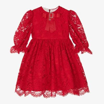 Irpa Kids' Girls Red Lace Dress