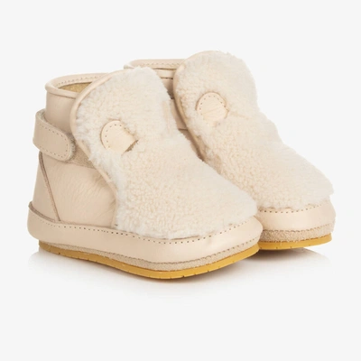Donsje Babies' Girls Ivory Leather Polar Bear Boots