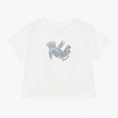 Bonpoint Babies' Boys White Cotton Teddy Logo T-shirt