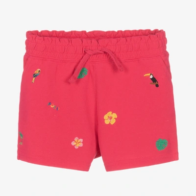 Ralph Lauren Kids' Girls Pink Embroidered Cotton Shorts