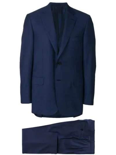 Brioni Men's Narrow-stripe 160s Wool Suit In Blue