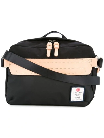 As2ov Hi Density Mini Shoulder Bag In Black