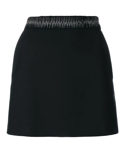 Balenciaga Mini Skirt With Metallic Waist Embroidery | ModeSens