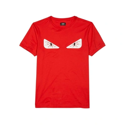 Fendi Monster Tired Eyes Cotton T-shirt In Red | ModeSens