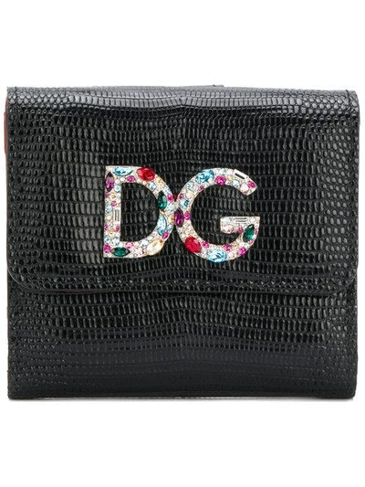 Dolce & Gabbana Logo Plaque Wallet In Black