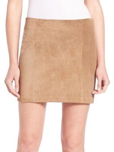 Ralph Lauren Suede Mini Skirt In Brown