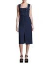 See By Chloé Lace Front Denim Dress In Stone Indigo