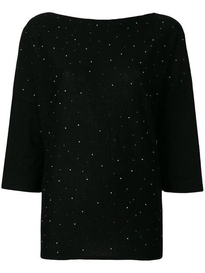 Snobby Sheep Speckled Knitted Top In Black