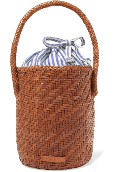 Loeffler Randall Cleo Woven Leather Bucket Bag - Brown In Tan