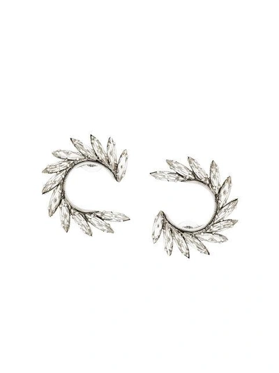 Saint Laurent Clip On Circular Leaf Earrings - Metallic