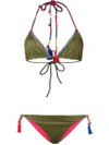 Anjuna Denise Contrast Trim Bikini In Green