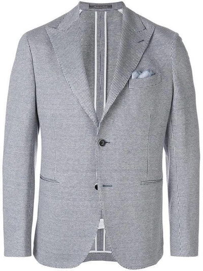 Cantarelli Houndstooth Print Suit Jacket In White