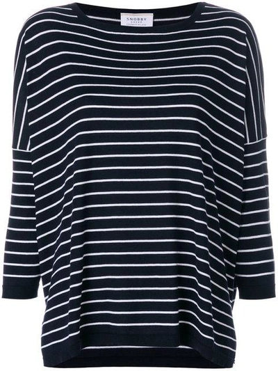 Snobby Sheep Striped Relaxed Top In Blue