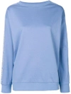 Moncler Logo Trim Sweatshirt In Blue
