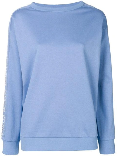 Moncler Logo Trim Sweatshirt In Blue