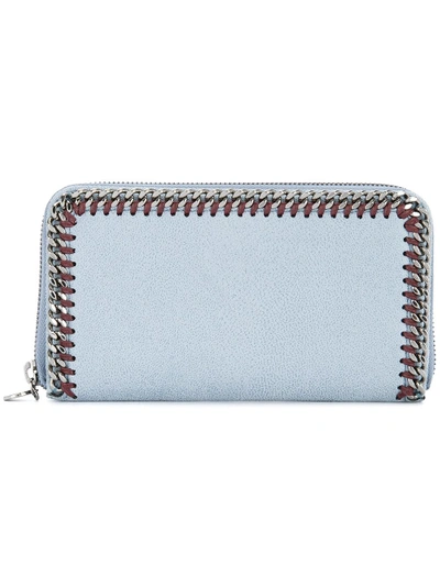 Stella Mccartney Falabella Zip Wallet In Blue