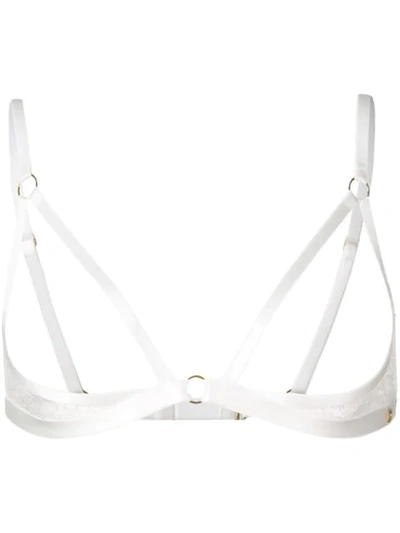 Something Wicked Harness Lace Bra In White
