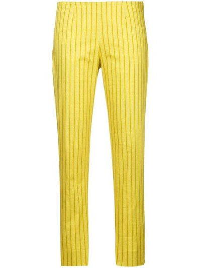 Piazza Sempione Striped Cropped Trousers - Yellow