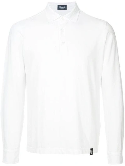Drumohr Longsleeved Polo Shirt In White