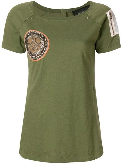 Mr & Mrs Italy Zip-detailed T-shirt In Green