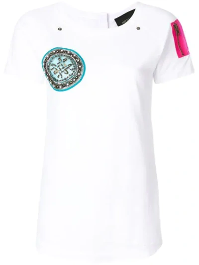 Mr & Mrs Italy Zip-detailed T-shirt In White