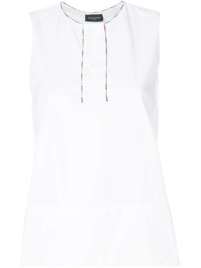 Piazza Sempione Embellished Detail Tank Top In White