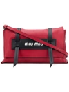 Miu Miu Front Logo Crossbody Bag In Red