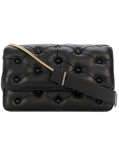 Benedetta Bruzziches Pintucked Shoulder Bag In Black