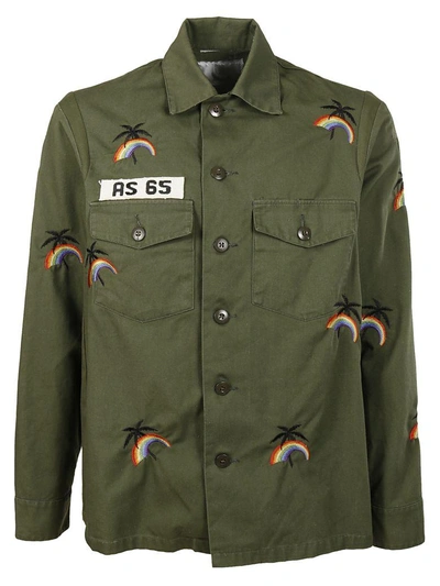 As65 Rainbow Embroidered Shirt - Green