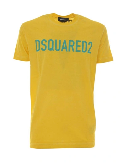 Dsquared2 Logo T-shirt In Giallo