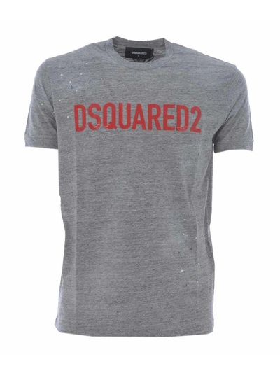 Dsquared2 Logo Applique T-shirt In Grigio