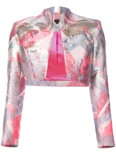Rubin Singer Abstract Print Cropped Jacket - Pink