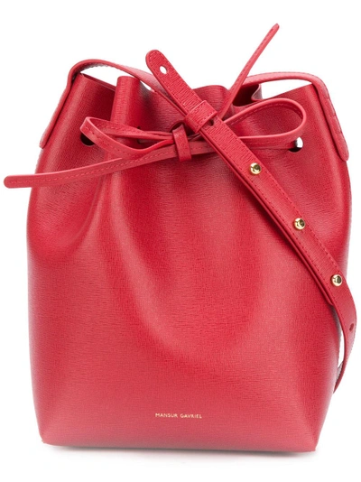 Mansur Gavriel Bucket Shoulder Bag In Red