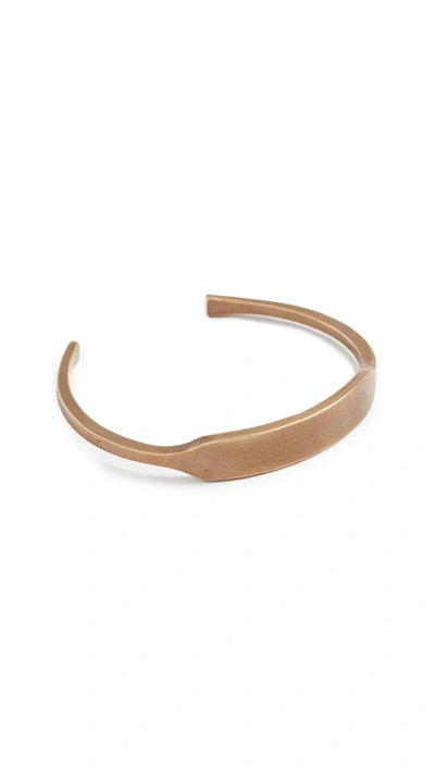 Giles & Brother Id Cuff In Antique Brass