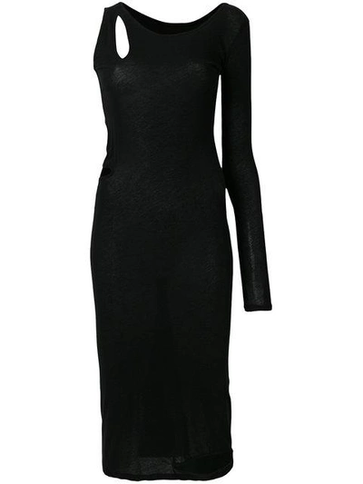 Yohji Yamamoto Cutout One Shoulder Dress In Black