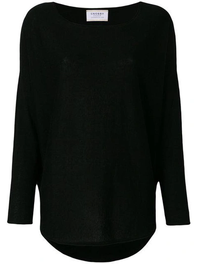 Snobby Sheep Relaxed Knitted Top In Black