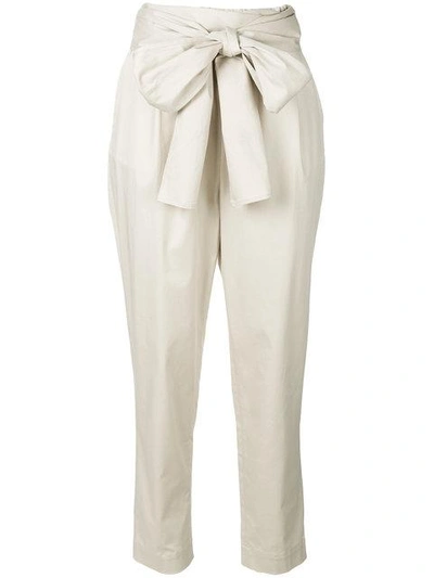 Miahatami Bow Tie Tapered Trousers In Nude & Neutrals