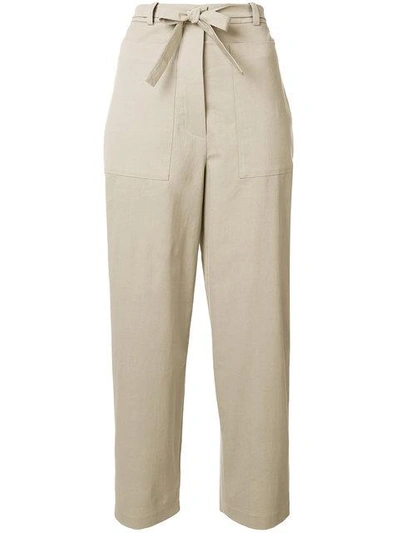 Sara Lanzi Oversize Tapered Trousers In Nude & Neutrals