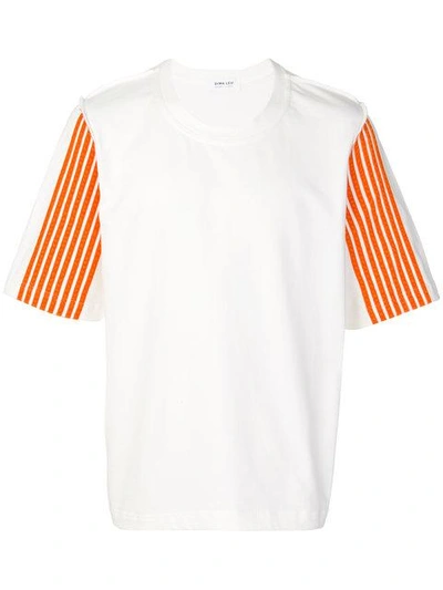 Dima Leu Striped Sleeve T-shirt In White