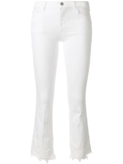 J Brand Slim Cropped Jeans In White
