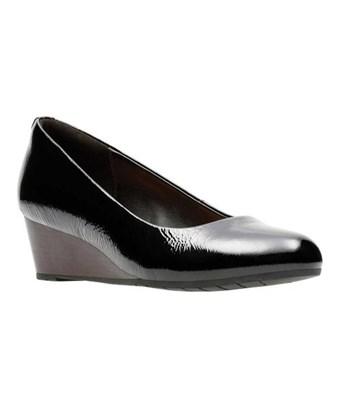 clarks black patent shoes sale