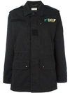 Saint Laurent Love Patch Military Jacket In Black