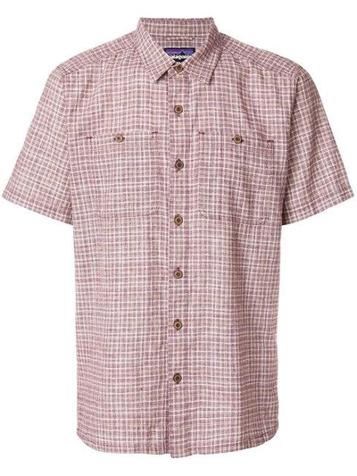 Patagonia 'back Step' Regular Fit Check Short Sleeve Sport Shirt In Red