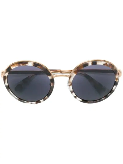Prada Cinéma Round Frame Sunglasses In Brown