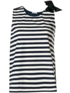 Moncler Striped Bow Vest Top In Blue