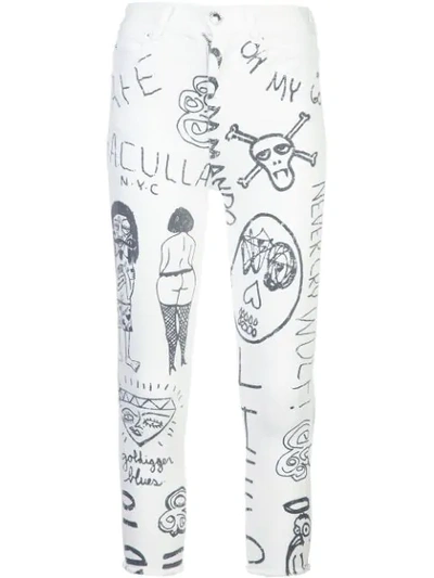 Haculla Mindful Doodles Jeans In White