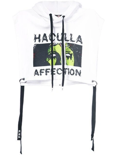 Haculla Affection Crop Top Hoodie In White