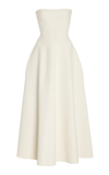 Brandon Maxwell The Berry Strapless Knit Midi Dress In Ivory