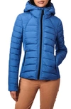 Bernardo Hooded Quilted Water Repellent Jacket In Stone Blue